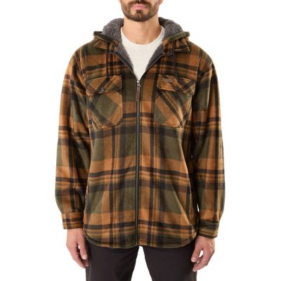 Smith's Workwear Sherpa-Lined Zip-Front Hooded Microfleece Shirt-Jacket