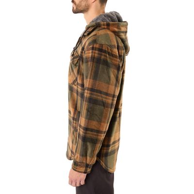 Image showing  Sherpa-Lined Zip-Front Hooded Microfleece Shirt-Jacket