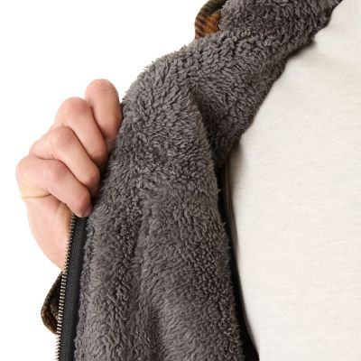 Image showing  Sherpa-Lined Zip-Front Hooded Microfleece Shirt-Jacket