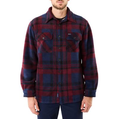 Smith's Workwear Men's Sherpa-Lined Plaid Microfleece Work Shirt Jacket
