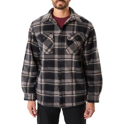 Smith's Workwear Sherpa-Lined Plaid Microfleece Shirt Jacket