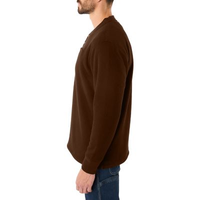 Image showing  Men's Sherpa Bonded Thermal Henley Pullover T-Shirt