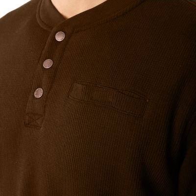 Image showing  Men's Sherpa Bonded Thermal Henley Pullover T-Shirt