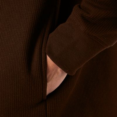 Image showing  Men's Sherpa Bonded Thermal Henley Pullover T-Shirt