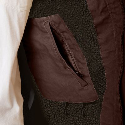 Image showing  Sherpa-Lined Duck Canvas Hooded Work Jacket