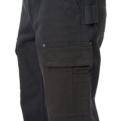 Image showing  Men's Relaxed Fit High-Rise Bonded Fleece-Lined Stretch Duck Canvas Gusset Utility Cargo Work Pants