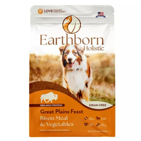 Earthborn Holistic All Life Stages Great Plains Feast Bison Recipe Dry Dog Food 25 lb Bag Dry Dog Food