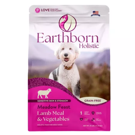 Earthborn Holistic Adult Meadow Feast Lamb Recipe Dry Dog Food 25 lb Bag Dry Dog Food