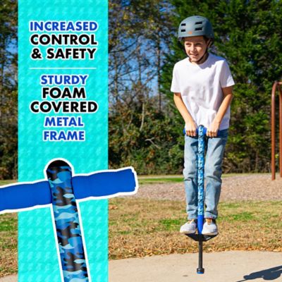 Image showing  Foam Jolt Beginners Pogo Stick for Boys' and Girls', Blue Camo, Ages 5+, Between 40 to 80 lb.