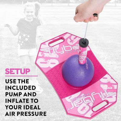 Image showing 5 th Flybar Pogo Ball, Kids Jump Trick Bounce Board with Pump and Strong Grip Deck, Pink Berry
