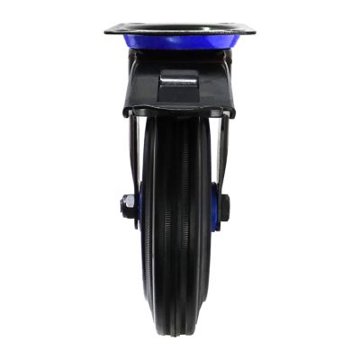 Image showing  8 in. Heavy-Duty Swivel Caster, 200 lb. Capacity, Blue/Black