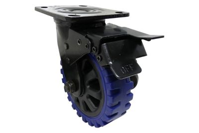 Image showing  6 in. Heavy-Duty Swivel Caster with Brake, 600 lb. Capacity, Black