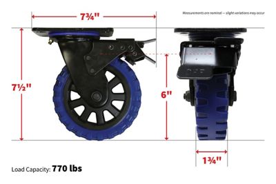 Image showing  6 in. Heavy-Duty Swivel Caster with Brake, 600 lb. Capacity, Black