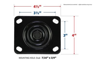 Image showing  6 in. Heavy-Duty Swivel Caster with Brake, 600 lb. Capacity, Black