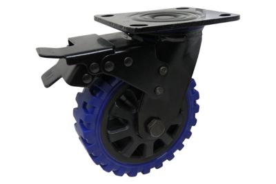 Image showing 5 th Titan 6 in. Heavy-Duty Swivel Caster with Brake, 600 lb. Capacity, Black