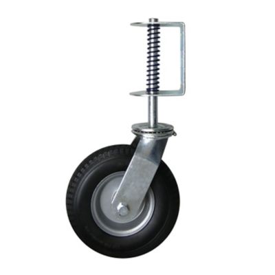 Image showing  8 in. Spring Loaded Flat-Free Gate Caster, 220 lb. Capacity