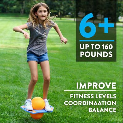 Image showing  Pogo Ball, Kids Jump Trick Bounce Board with Pump and Strong Grip Deck, Blue Dawn