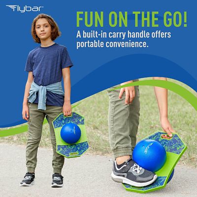 thumbnail image 2 of Flybar Pogo Trick Ball For Kids | Bounce Board With Pump & Grip Deck | Holds Up To 160 Lbs | Ages 6+ (Pink Berry) 2 of 12