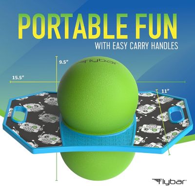 Image showing 6 th Flybar Pogo Ball, Kids Jump Trick Bounce Board with Pump and Strong Grip Deck, Robot