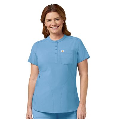 Carhartt Women's Force Cross-Flex Multi-Pocket Henley Tunic Scrub Top