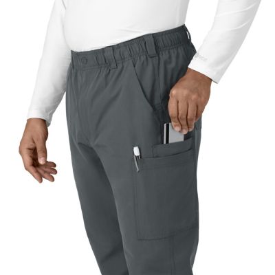 Image showing  Men's Force Essentials 9-Pocket Straight Mid-Rise Cargo Scrub Pants