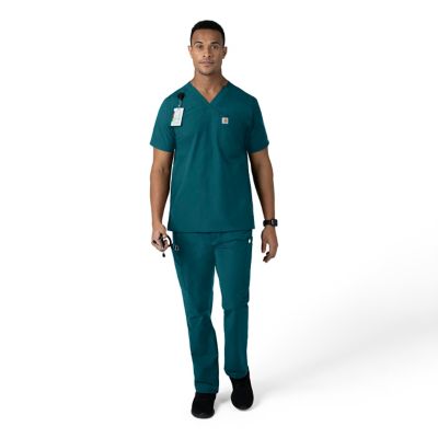 Image showing 2 th Carhartt Men's Force Essentials 9-Pocket Straight Mid-Rise Cargo Scrub Pants