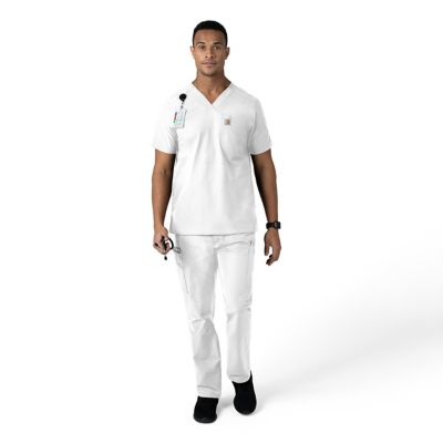 Image showing  Men's Force Essentials 9-Pocket Straight Mid-Rise Cargo Scrub Pants