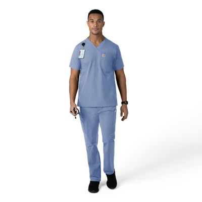 Image showing 2 th Carhartt Men's Force Essentials 9-Pocket Straight Mid-Rise Cargo Scrub Pants