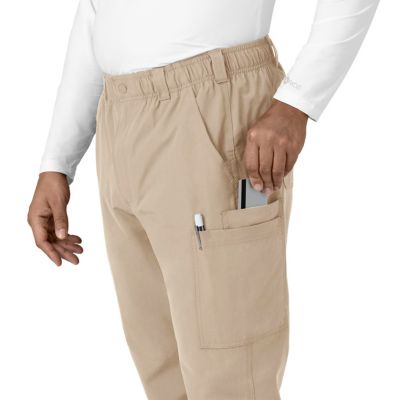 Image showing  Men's Force Essentials 9-Pocket Straight Mid-Rise Cargo Scrub Pants