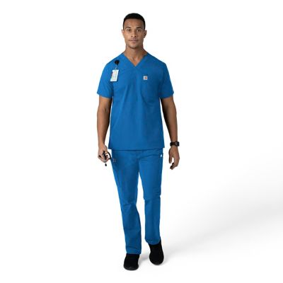 Image showing  Men's Force Essentials 9-Pocket Straight Mid-Rise Cargo Scrub Pants