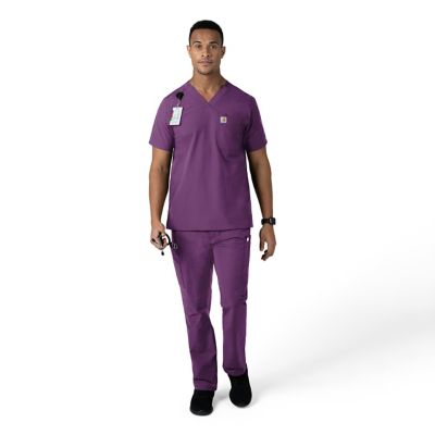 Image showing 2 th Carhartt Men's Force Essentials 9-Pocket Straight Mid-Rise Cargo Scrub Pants