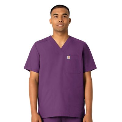 Image showing 0 th Carhartt Men's Force Essentials 4-Pocket Shirttail V-Neck Scrub Top