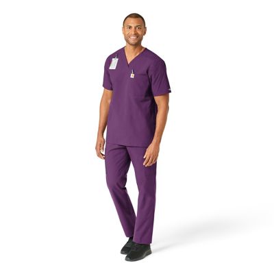 Image showing 2 th Carhartt Men's Force Essentials 4-Pocket Shirttail V-Neck Scrub Top
