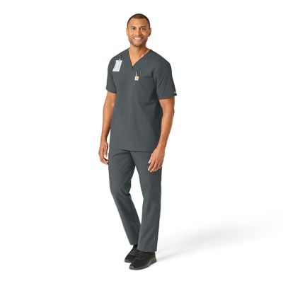Image showing 2 th Carhartt Men's Force Essentials 4-Pocket Shirttail V-Neck Scrub Top