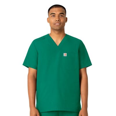 Image showing 0 th Carhartt Men's Force Essentials 4-Pocket Shirttail V-Neck Scrub Top