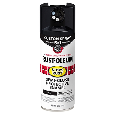 Rust-Oleum 12 oz. Black Rust-Oleum Stops Rust Custom 5-in-1 Spray Paint, Semi-Gloss
