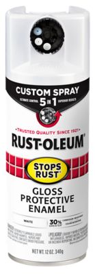 Rust-Oleum 12 oz. White Rust-Oleum Stops Rust Custom 5-in-1 Spray Paint, Gloss Spray paint