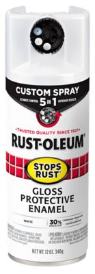 Rust-Oleum 12 oz. White Stops Rust Custom 5-in-1 Spray Paint, Gloss
