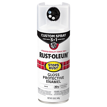 Rust-Oleum 12 oz. White Rust-Oleum Stops Rust Custom 5-in-1 Spray Paint, Gloss