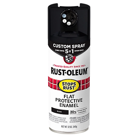 Rust-Oleum 12 oz. Black Rust-Oleum Stops Rust Custom 5-in-1 Spray Paint, Flat