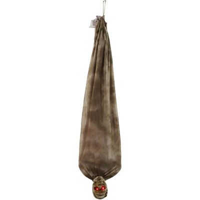 Haunted Hill Farm 59 in. Hanging Hank the Upside-Down Shaking Mummy Halloween Animatronic