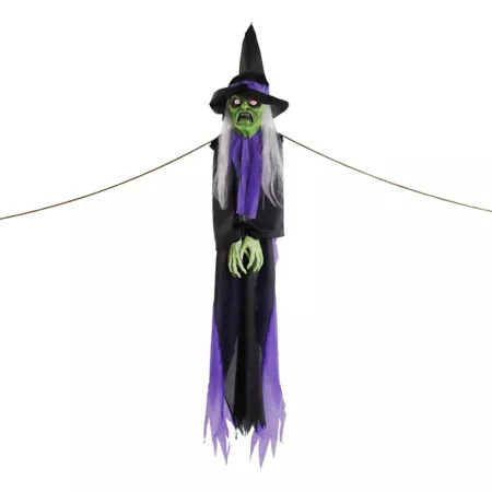 Haunted Hill Farm Cleo the Talking Witch with Light Up Eyes for Spooky Halloween Outdoor Decor Halloween Animatronics