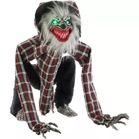 Haunted Hill Farm Smiley the Animatronic Crouching Werewolf with Motion Halloween Animatronics