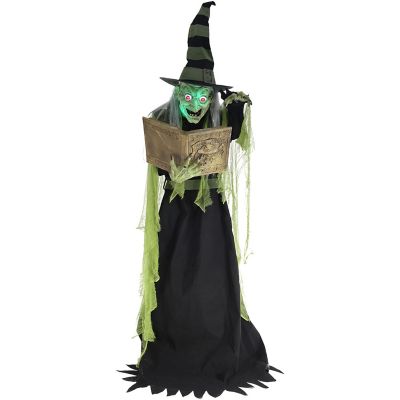 Haunted Hill Farm 6 ft. Tall Endora the Enchantress Witch by SVI, Premium Talking Halloween Animatronic, Plug-In