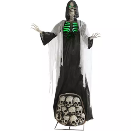 Haunted Hill Farm 7 Feet Tall Ajal the Graveyard Ghoul by SVI Battery Operated Spooky Halloween Prop with Light Up Eyes and Chest Halloween Animatronics