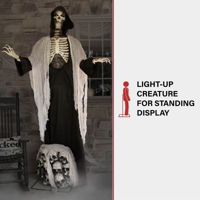 Image showing  7 ft. Tall Ajal the Graveyard Ghoul by SVI, Battery-Operated Scary Halloween Prop with Light-Up Eyes and Chest