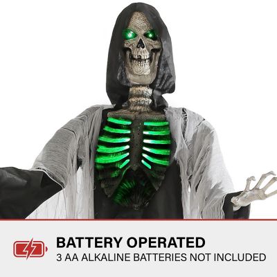 Image showing  7 ft. Tall Ajal the Graveyard Ghoul by SVI, Battery-Operated Scary Halloween Prop with Light-Up Eyes and Chest
