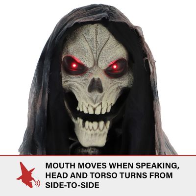 Image showing 6 th Haunted Hill Farm 7 ft. Tall Khronos the Rotting Reaper by SVI Halloween Animatronic, Premium Talking Decoration, Plug-In