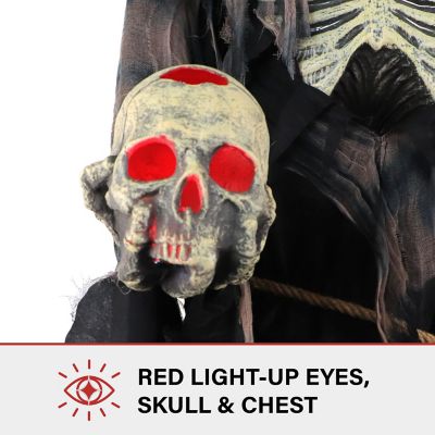 Image showing 7 th Haunted Hill Farm 7 ft. Tall Khronos the Rotting Reaper by SVI Halloween Animatronic, Premium Talking Decoration, Plug-In