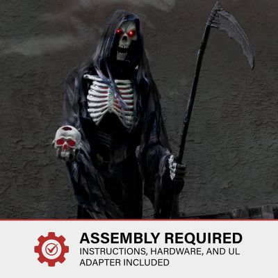 Image showing 8 th Haunted Hill Farm 7 ft. Tall Khronos the Rotting Reaper by SVI Halloween Animatronic, Premium Talking Decoration, Plug-In